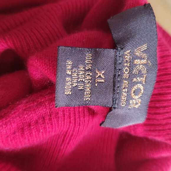 Victor Alfaro Red Cashmere Turtleneck Sweater Womens XL - Picture 5 of 5